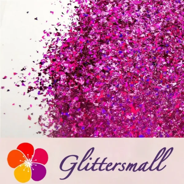 Holographic Rose Red Opa Cellophane Holo Shards Confetti Glitter Sprinkle Toppings LB0912 2x2