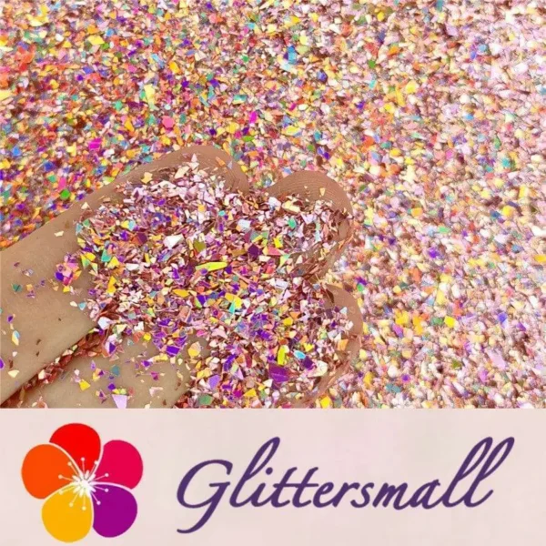 IMG_20191016_215632.webp Holographic Hazy Pink Opa Cellophane Holo Shards Confetti Glitter Sprinkle Toppings LB0911 2x2