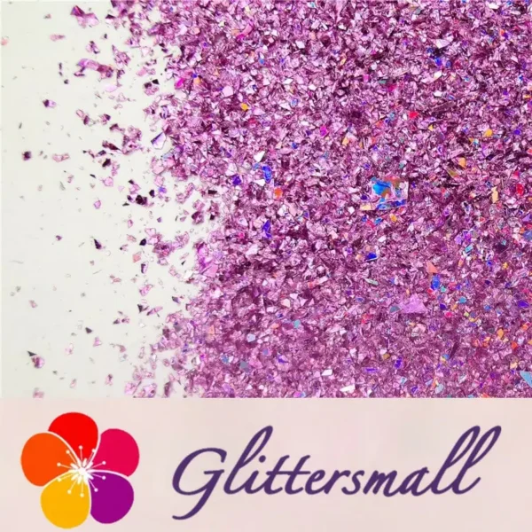 Holographic Pink Opa Cellophane Holo Shards Confetti Glitter Sprinkle Toppings LB0901 2x2