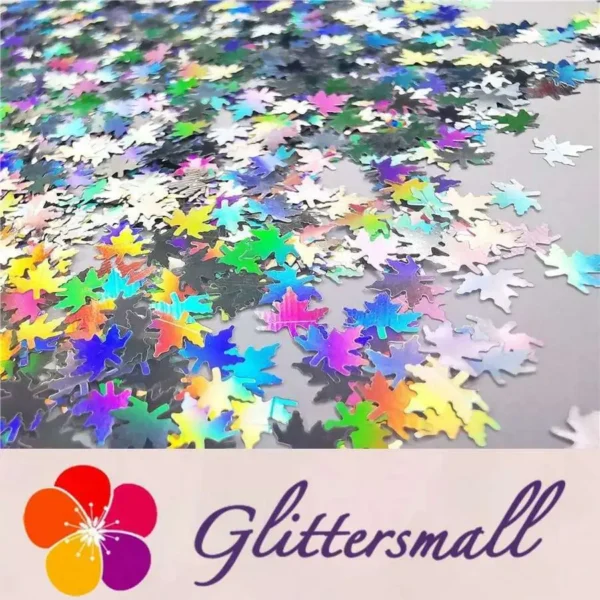 IMG_20191020_131137_a71fd15c-054e-415a-8039-39e0ff1b5b57.webp 6mm Holographic Silver Maple Leaf Leaves Shaped Glitter LB0100