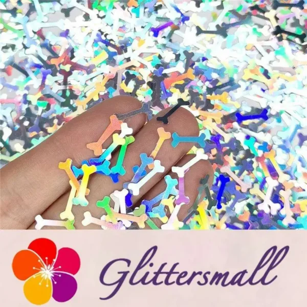 IMG_20191024_205612.webp 10mm Holographic Silver Bone Shaped Glitter LB0100