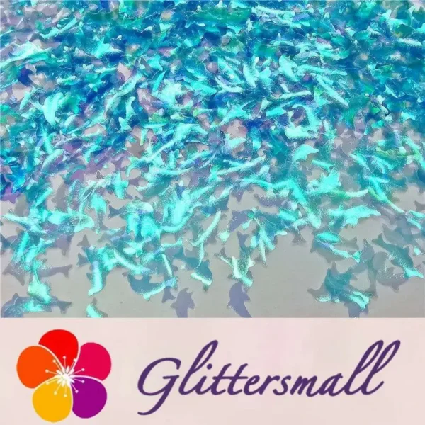 IMG_20191031_161940.webp Dolphin Shaped Dream Sky Blue Iridescent Glitter C007