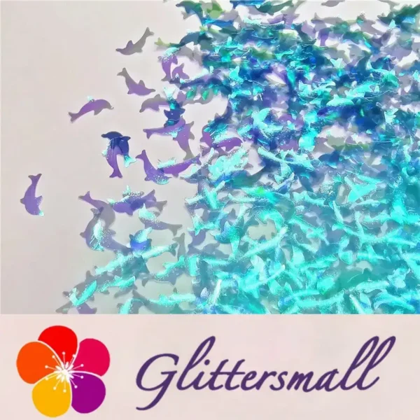 IMG_20191031_161952.webp Dolphin Shaped Dream Sky Blue Iridescent Glitter C007