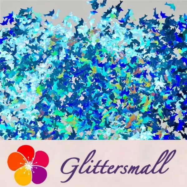 IMG_20191031_162307.webp Holographic Sky Blue Dolphin Shaped Glitter LB700