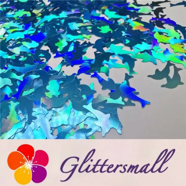 IMG_20191031_162458.webp Holographic Sky Blue Dolphin Shaped Glitter LB700