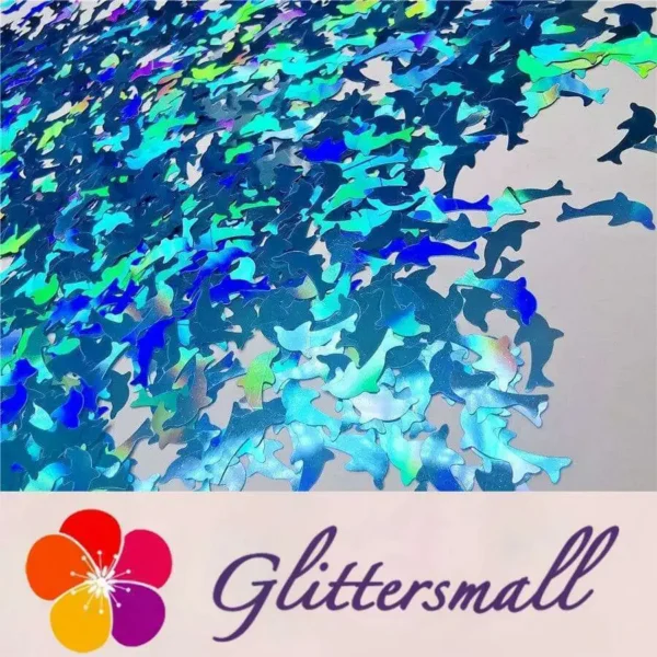 IMG_20191031_162504.webp Holographic Sky Blue Dolphin Shaped Glitter LB700