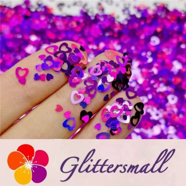 IMG_20191102_150942_54e8181d-043b-4ec9-83d9-0041b19b5381.webp 4mm Holographic Purple Hollow Out Heart Shaped Glitter LB0800