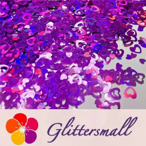IMG_20191102_151037_24b1dcd7-2b47-47c9-a403-1a95e9d3e1c1.webp 4mm Holographic Purple Hollow Out Heart Shaped Glitter LB0800