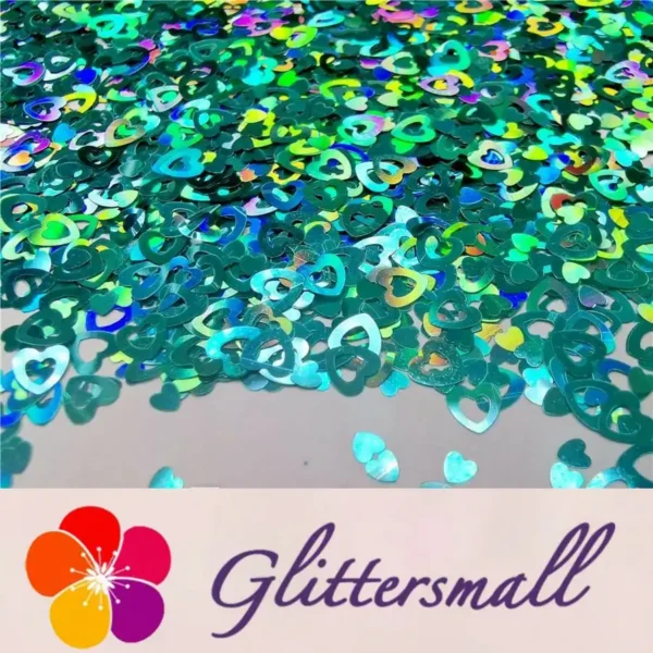 IMG_20191102_151935_1c151db5-4378-48a7-9103-76aedd24edc4.webp 4mm Holographic Teal Green Hollow Out Heart Shaped Glitter LB0702