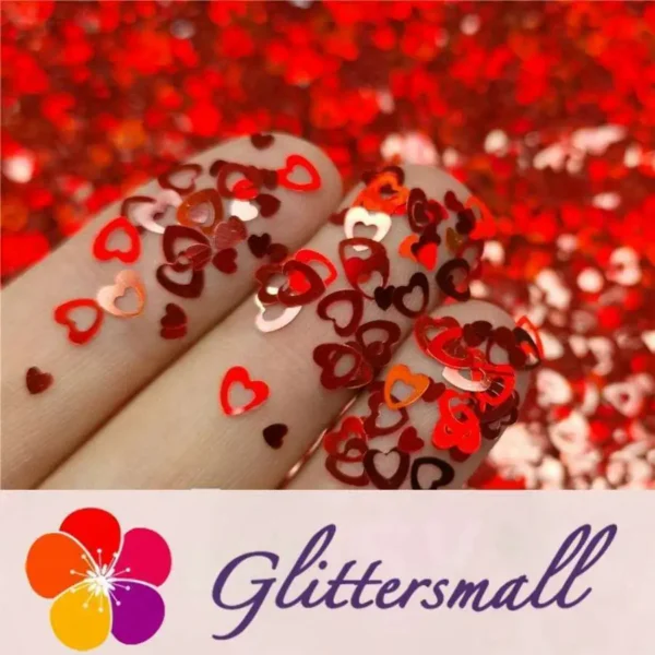IMG_20191102_155415_69eebcc1-b3eb-4cd6-a916-7521cd928162.webp 4mm Holographic Red Hollow Out Heart Shaped Glitter LB0300