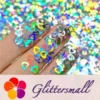 IMG_20191102_160906_b2b82ff6-e1df-4d73-b5d9-842521ed2dd9.webp 4mm Holographic Silver Hollow Out Heart Shaped Glitter LB0100