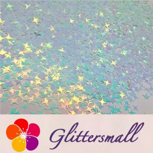IMG_20191113_135736_7ebe6970-09e8-4268-bfbe-5e323f114da5.webp 3/4/5mm Four Pointed Star Shaped Ice Blue Iridescent Glitter C021R