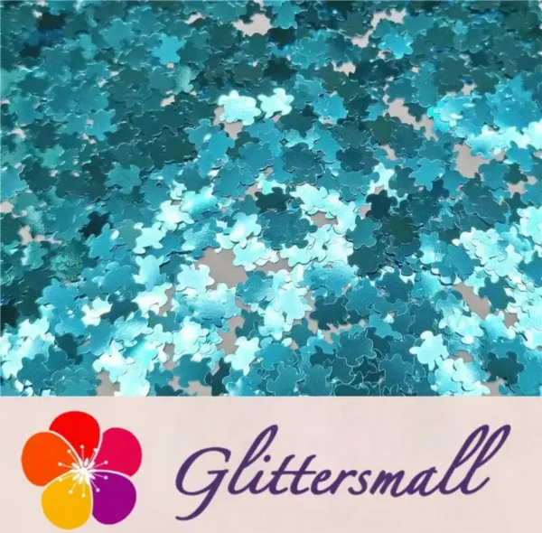 6mm Turtles Shaped Sky Blue Glitter B0711