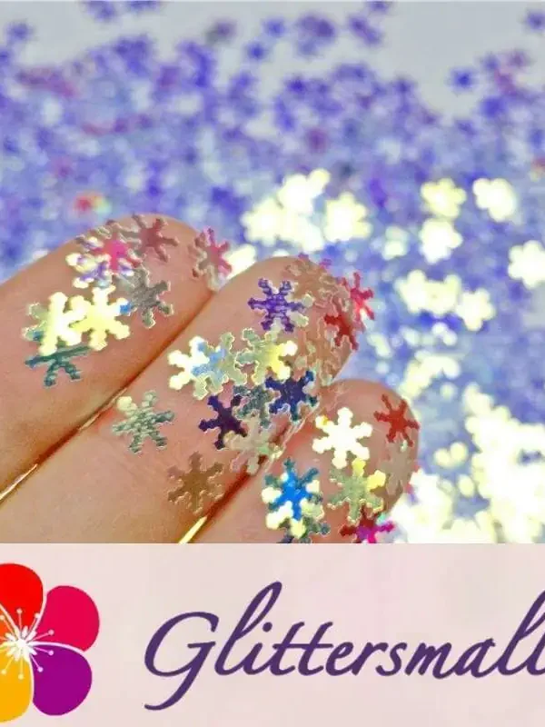 6mm Snowflake Shaped Royal Blue Iridescent Glitter FE-F321A