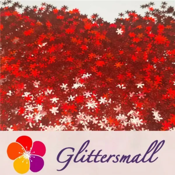 IMG_20191113_212522_680ee7a6-f447-40a3-8699-0be5367d3cc8.webp 6mm Holographic Red Snowflake Shaped Glitter LB300