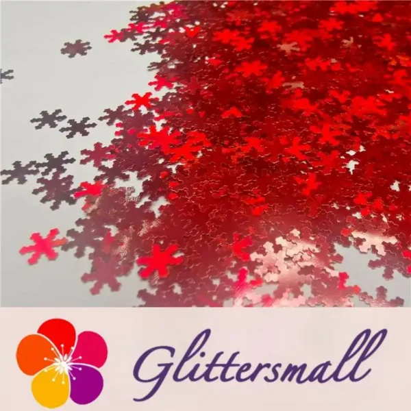 IMG_20191113_212619_42987d23-654b-4005-9cbb-d429fbf94b6b.webp 6mm Holographic Red Snowflake Shaped Glitter LB300