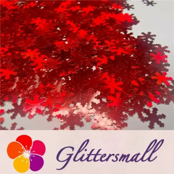 IMG_20191113_212628_830aac6b-cb3d-49b8-9eea-f3396fc77913.webp 6mm Holographic Red Snowflake Shaped Glitter LB300