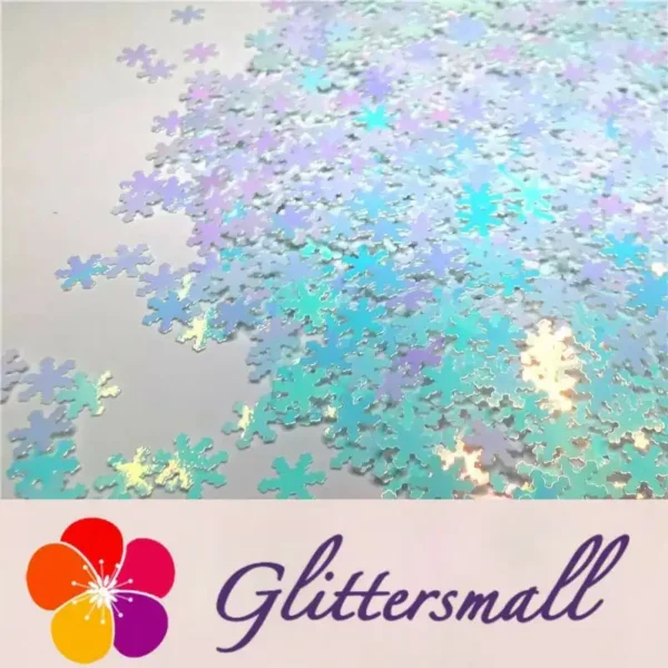 IMG_20191113_213723_6f65d3a9-e3b6-44b2-8581-60ac972ab398.webp 6mm Snowflake Shaped Ice Blue Iridescent Glitter C021R