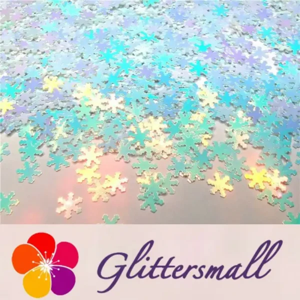 IMG_20191113_213817_fdad6b0f-e953-4e63-80f9-a3d340a8e7cf.webp 6mm Snowflake Shaped Ice Blue Iridescent Glitter C021R
