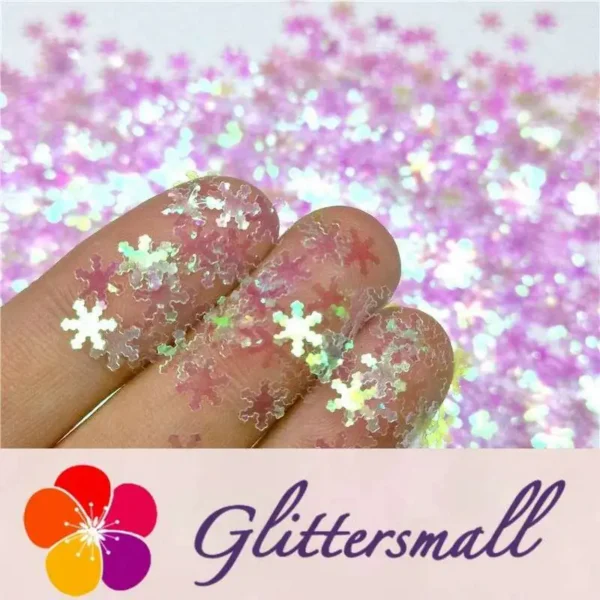 IMG_20191113_214058_f5e301d8-1b47-48db-99dc-a3ad9042ce47.webp 6mm Snowflake Shaped Dream Pink Iridescent Glitter C003