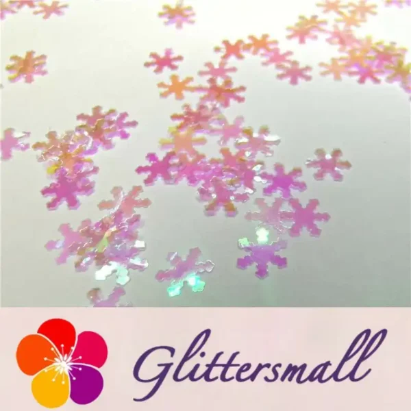IMG_20191113_214518_e776088d-458d-4e96-b947-29c17e84daa4.webp 6mm Snowflake Shaped Dream Pink Iridescent Glitter C003