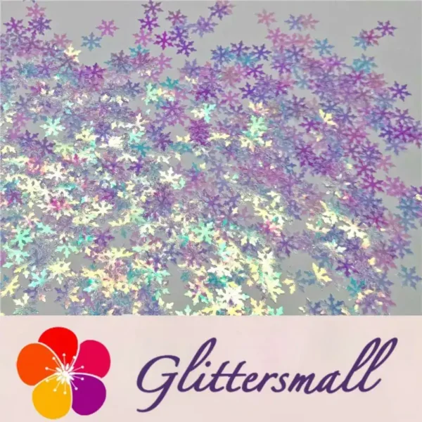 9mm Snowflake Shaped Iridescent Glitter C004
