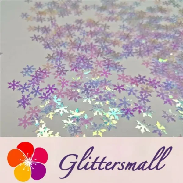 9mm Snowflake Shaped Iridescent Glitter C004