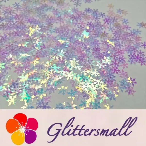 9mm Snowflake Shaped Iridescent Glitter C004