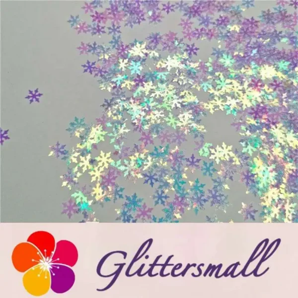 9mm Snowflake Shaped Iridescent Glitter C004