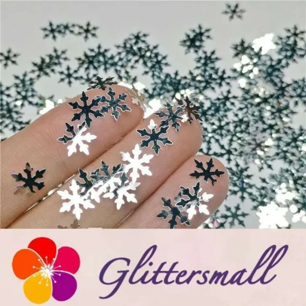 IMG_20191114_204204_6a9f0a7d-692e-47c7-8de8-9e8759c86b80.webp 9mm Snowflake Shaped Mirror Silver Glitter GSY001