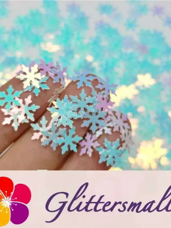9mm Snowflake Shaped Iridescent Glitter C021R