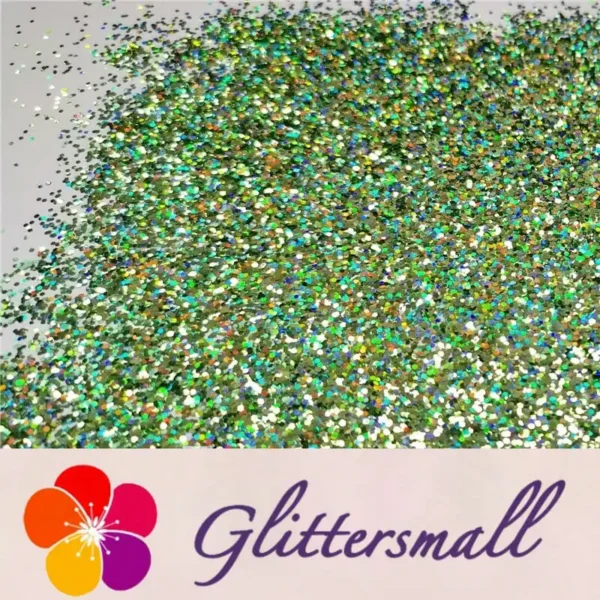 IMG_20191129_141422.webp 0.8mm Hexagon Cosmetic Grade Holographic Green Glitter SLG008