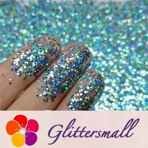 0.8mm Hexagon Cosmetic Grade Holographic Sky Blue Glitter SLG009