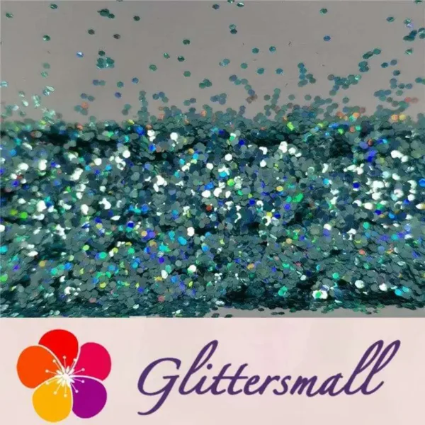 0.8mm Hexagon Cosmetic Grade Holographic Sky Blue Glitter SLG009