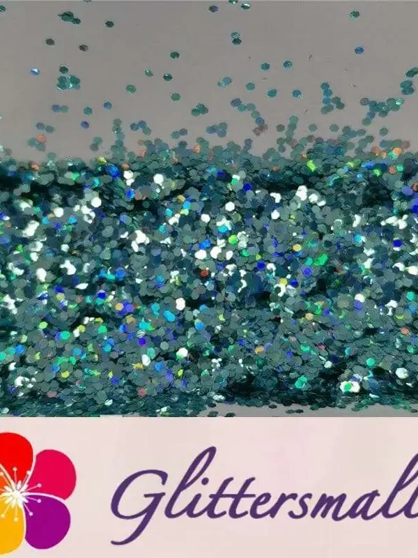 0.8mm Hexagon Cosmetic Grade Holographic Sky Blue Glitter SLG009
