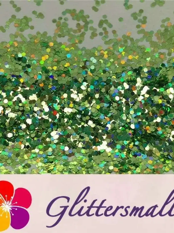 0.8mm Hexagon Cosmetic Grade Holographic Green Glitter SLG008
