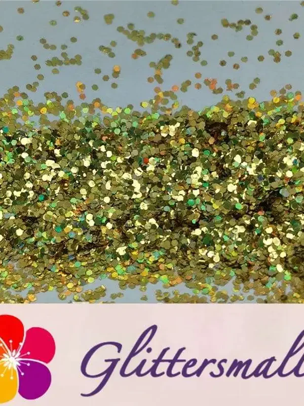 0.8mm Hexagon Cosmetic Grade Holographic Gold Glitter SLG003
