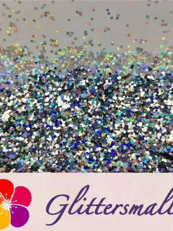 0.8mm Hexagon Cosmetic Grade Holographic Silver Glitter SLG001