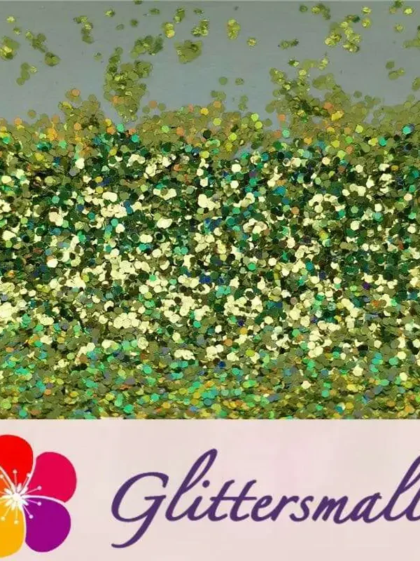 0.8mm Hexagon Cosmetic Grade Holographic Grass Green Glitter SLG007