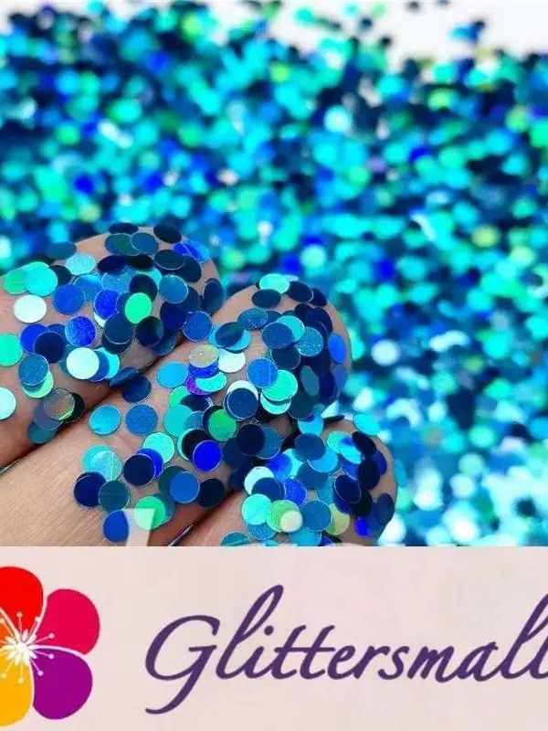 3mm Round Shapes Laser Sky Blue Glitter LB0700