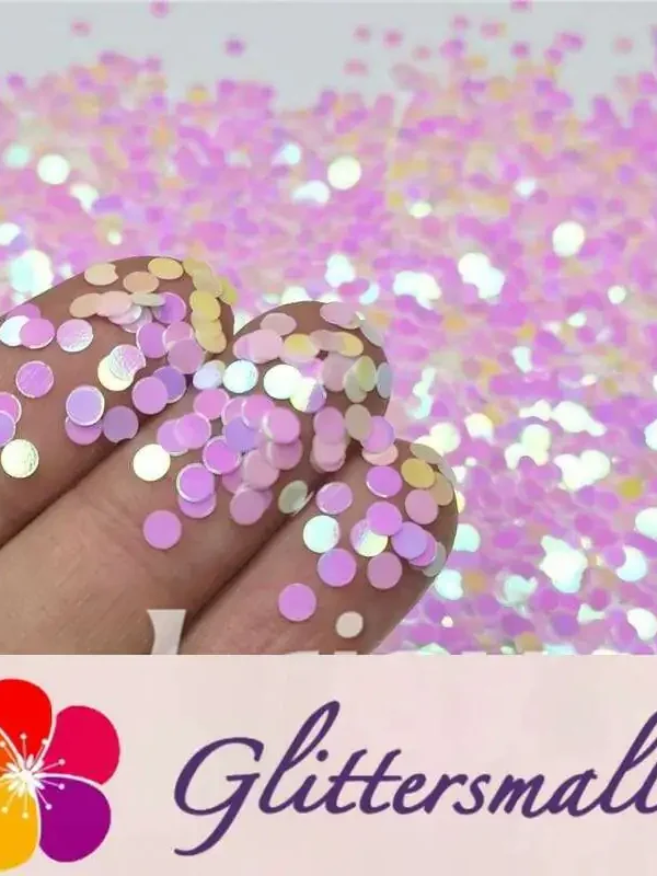 3mm Round Shapes Violet Glitter C003R