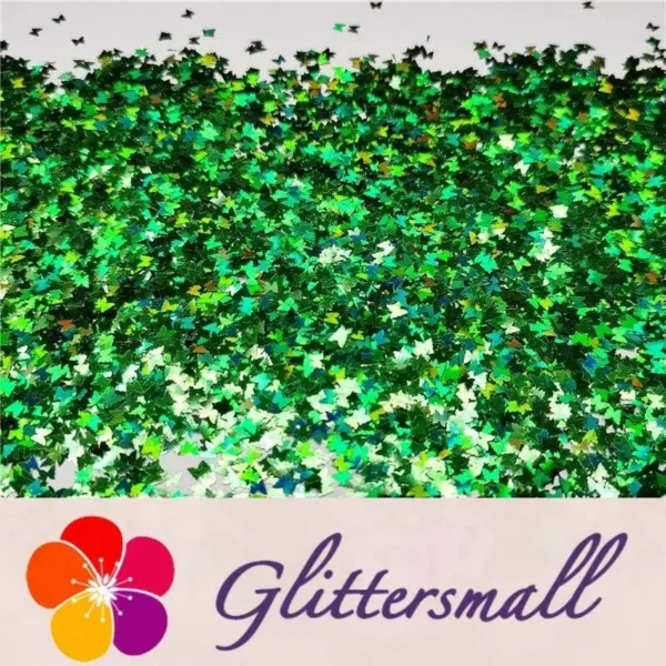 IMG_20191226_221153.webp 3mm Butterfly Shaped Holographic Green Glitter LB600