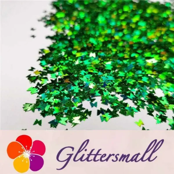 IMG_20191226_221158.webp 3mm Butterfly Shaped Holographic Green Glitter LB600
