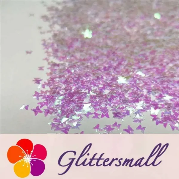 3mm Butterfly Shaped Iridescent Dream Blue Glitter C004