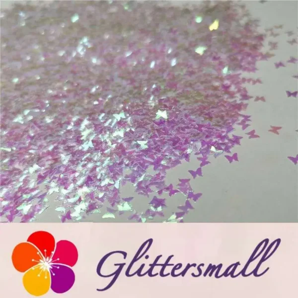 3mm Butterfly Shaped Iridescent Dream Blue Glitter C004