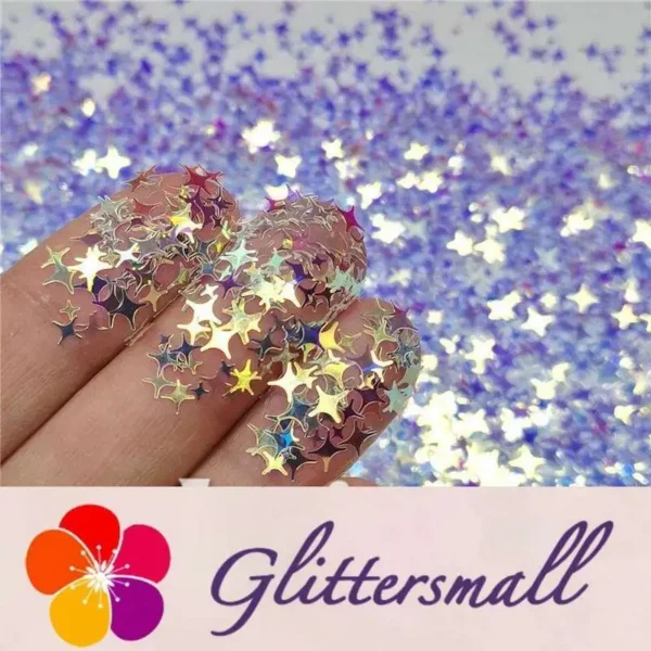 IMG_20191227_165252_25da9022-f758-4454-9b52-c61390ec952a.webp 3/4/5mm Four Pointed Star Mixed Royal Blue Iridescent Glitter FE-F321A