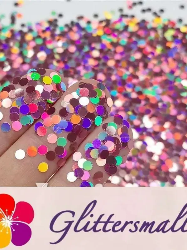 3mm Round Shaped Holographic Hazy Pink Glitter LB0911
