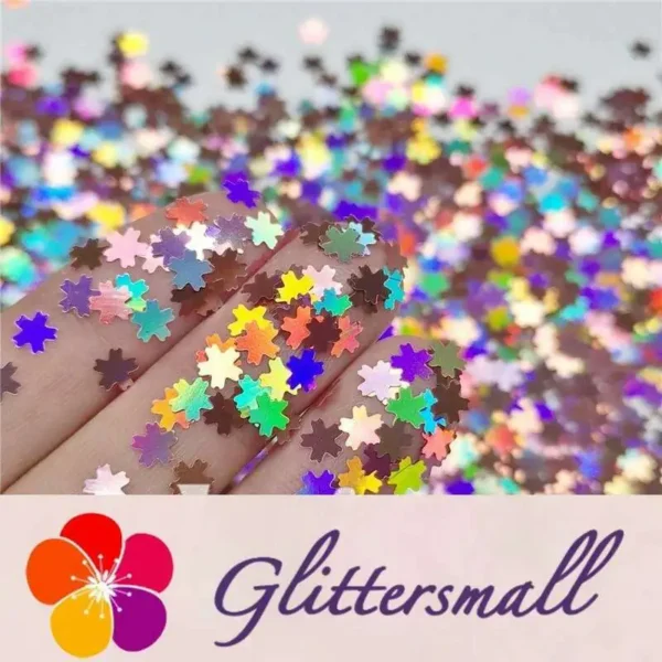 IMG_20191230_205612_e2653e98-da50-4796-a96b-65a6b7b59034.webp 5mm Cherry Blossoms (Sakura) Shaped Holographic Hazy Pink Glitter LB0911