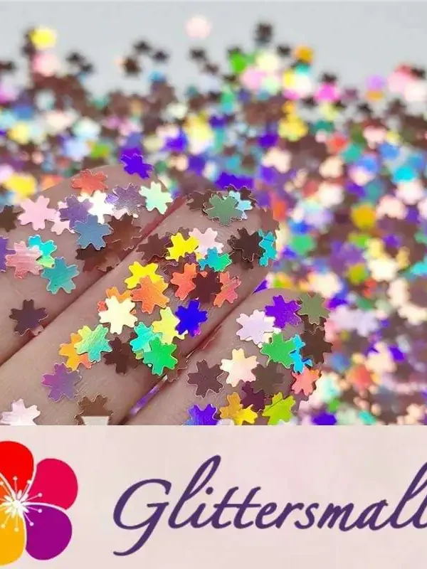 5mm Cherry Blossoms (Sakura) Shaped Holographic Hazy Pink Glitter LB0911