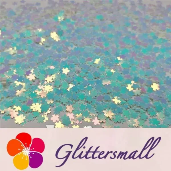 IMG_20191230_210400_a37563fe-9607-42e7-9143-e55754af6de2.webp 5mm Cherry Blossoms (Sakura) Shaped Iridescent Ice Blue Glitter C021R